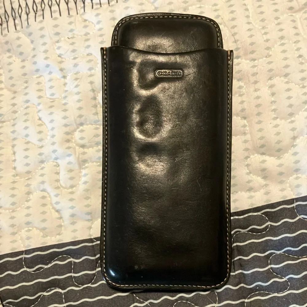 Coach Black Leather Phone Case’s Leather Case